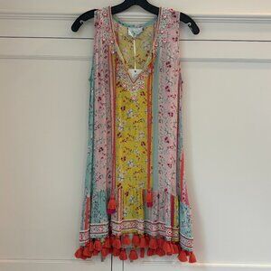 Taj by Sabrina Crippa Embroidered Silk Mini Dress